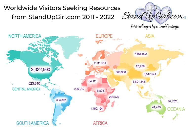 standupgirl world map visitors