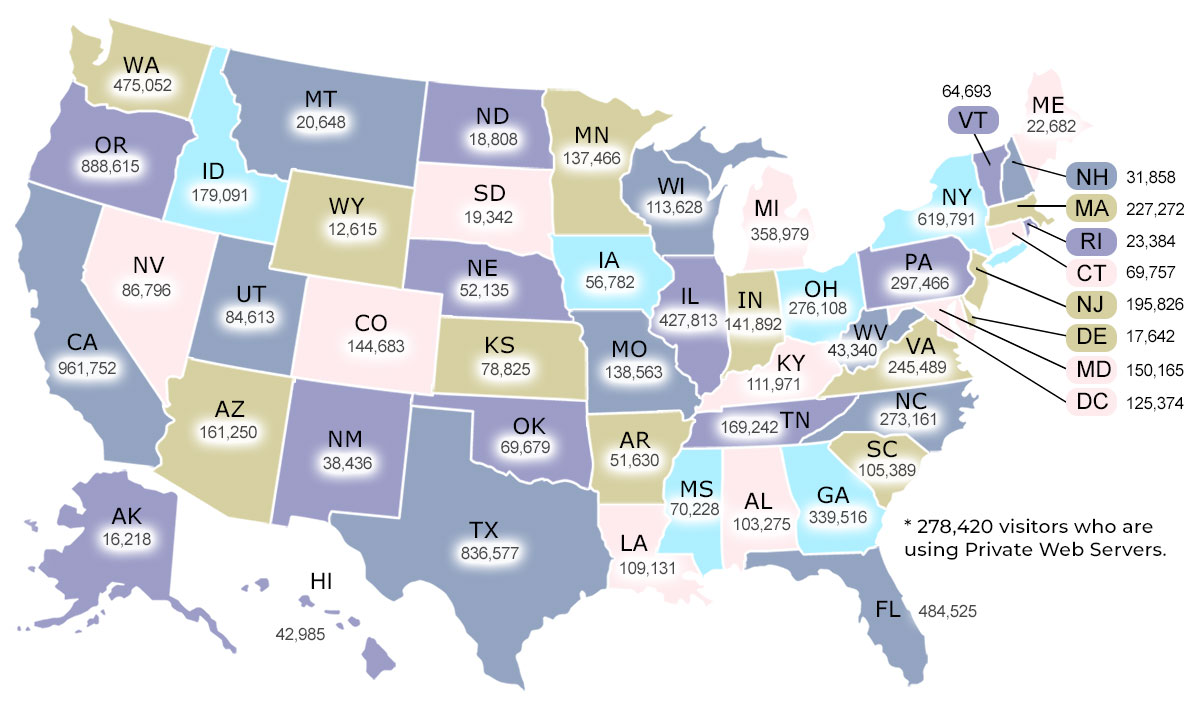 StandUpGirl USA-Visitor Map