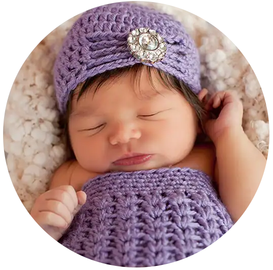 purple crochet baby